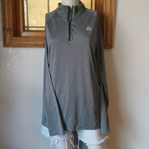RBX Reebox Gray Quarter-Zip Pullover, Mens M, athletic Wear